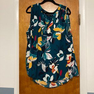 Ryan Wythe Floral Sleeveless Tunic Longline Top 3X